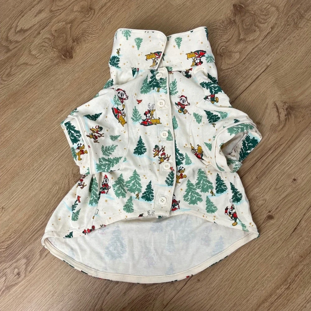 Disney‎ Mickey Mouse Christmas Tree Pajamas PJs Dog Clothes Large